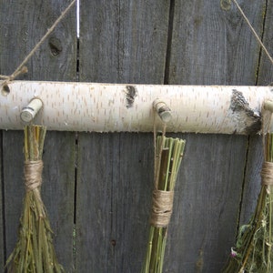 White Birch Rack, Country Rustic, Primitive Decor, Wall Decor, Natural Rustic Decor,Dried Flower Rack, Dried Flower Decor, Hanging Decor image 4