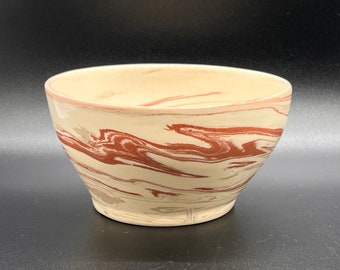 Bowl, Hand-thrown Ceramic Agateware/Nerikomi, 6.6 fl oz &quot;The Dragon&quot;