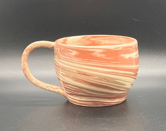 Hand Thrown Ceramic Agateware/Nerikomi Mug/Teacup