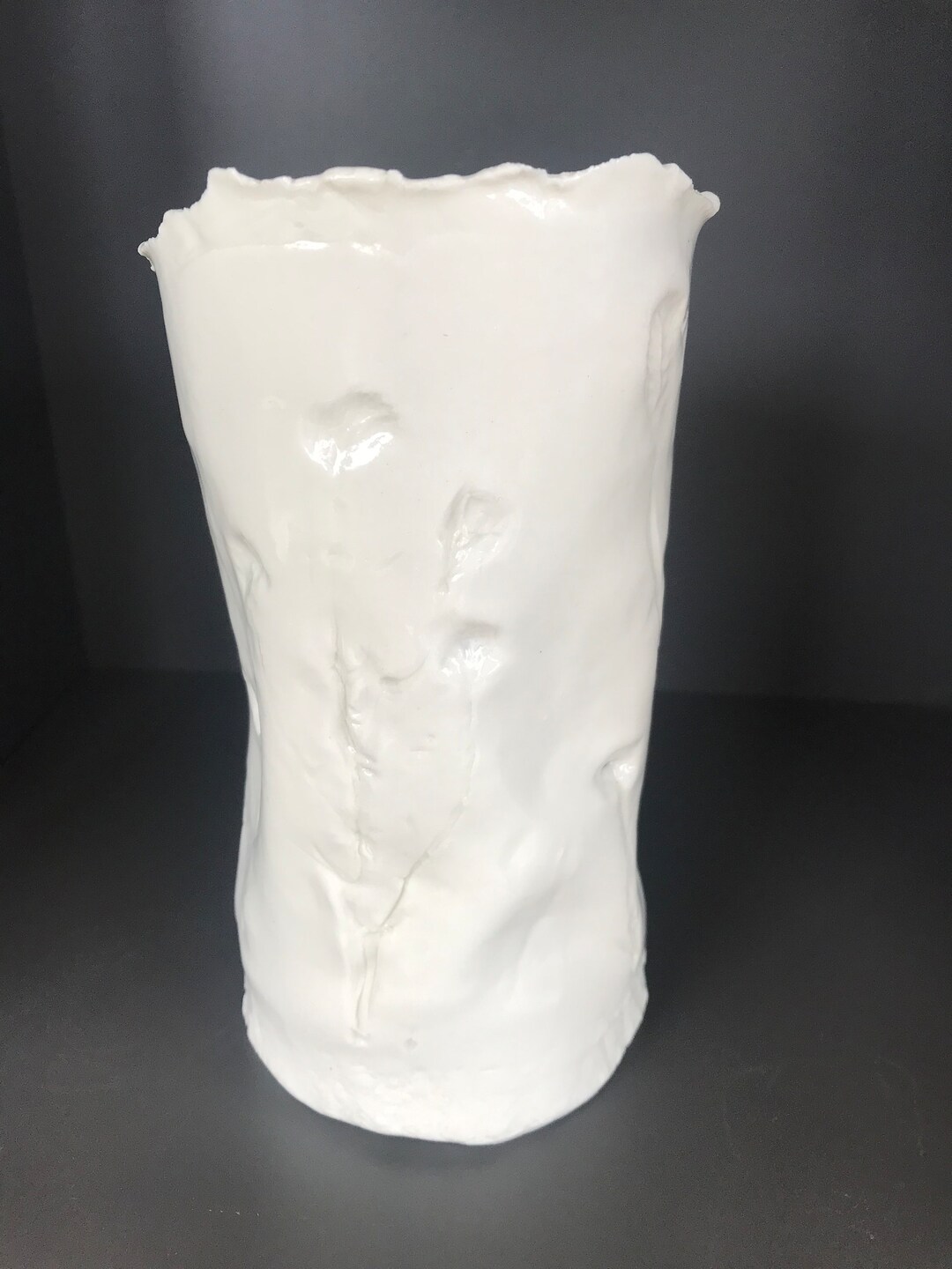 Large White Porcelain Tea Light Vase Buttercups Etsy