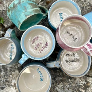 Handthrown Stoneware Mug, Custom Message, Made to Order, Swear Mugs