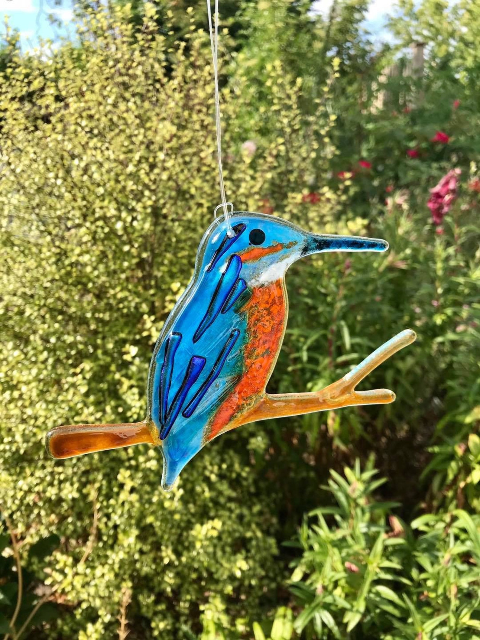 Fused Glass Kingfisher Etsy UK