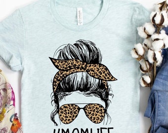 Cheetah print Mom life shirt # mom life