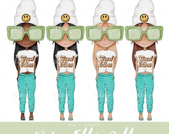 Y2K Baby Elle Dolls / Girl Clipart/ Girl Illustration/Planner Icon / Fashion Girl Clipart - 4 Baby Elle Dolls Included!