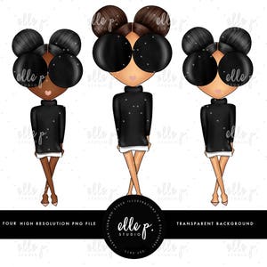 Baby Elle Dolls / Girl Clipart/ Girl Illustration/Planner Icon / Fashion Girl Clipart - 4 Baby Elle Dolls Included!