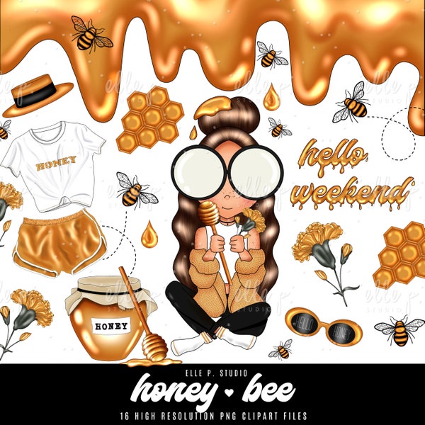 Honeybee Clipart Bundle /Honey Bee Printable Bullet Journal Graphics/ Clipart Bundle