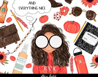 Basic VSCO Fall Clipart Bundle /Planner Clipart / Bullet Journal Clipart / Printable stickers