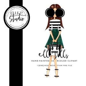 Fashion Icon Girl Clip art / AKA. ELLE P. Doll illustré / Fashion Clip art /Girl Clip art