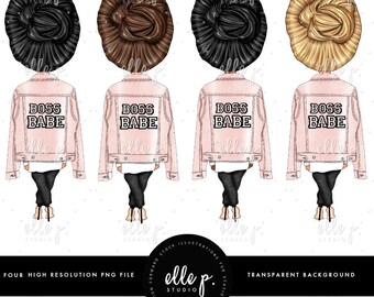 Boss Baby Elle Dolls / Girl Clipart/ Girl Illustration/Planner Icon / Fashion Girl Clipart - 4 Baby Elle Dolls Included!