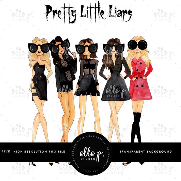 Pretty Little Liars Elle Dolls - Elle P. Dolls - Halloween Clipart by Elle P. Studio | Pretty Little Liars Clipart