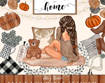 Make Yourself at Home Fall Clipart Bundle /Planner Clipart / Bullet Journal Clipart / Printable stickers