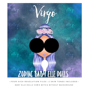 Virgo Sign Baby Elle Doll | Zodiac Baby Elle Dolls - Zodiac Clipart - Horoscope Clipart