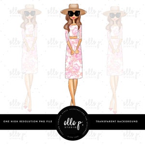 Meet me in Paris - Parisian Themed Elle Doll - Girl in Paris Illustration - Clipart - Parisian Clipart - Digital Clipart