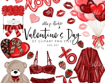 HUGE Valentine's Day Clipart Bundle by Elle P. Studio - Valentines Clipart / Love Clipart / Red Clipart