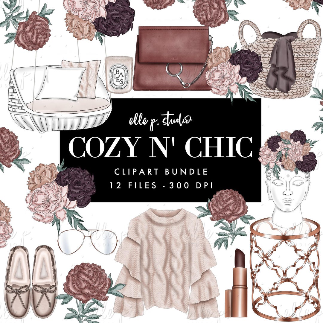 Cozy N' Chic Fall Fashion Clipart Bundle /planner Clipart Bundle ...