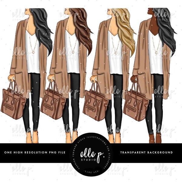 Fall Fashion Elle Dolls - Elle P. Dolls - Fall Clipart by Elle P. Studio