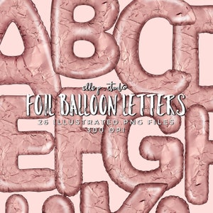 Letras de balão de folha ilustradas/pacote de clipart/NÃO UMA FONTE:Estas são letras ilustradas em formato de arquivos PNG