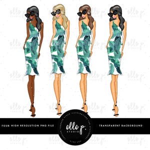 Cali Elle Dolls - Elle P. Dolls - Tropical Girls Clipart / Summer Clipart / Girl Clipart - 4 Elle Dolls Included!