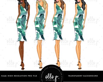 Cali Elle Dolls - Elle P. Dolls - Tropical Girls Clipart / Summer Clipart / Girl Clipart - 4 Elle Dolls Included!