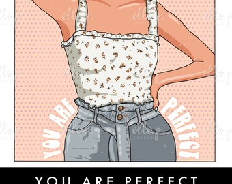 You are Perfect Illustration /Planner Clipart / Bullet Journal Clipart / Printable stickers