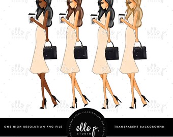 Ladyboss Elle Dolls - Elle P. Dolls - Woman with Briefcase Clipart / Girlboss Clipart / Girl Clipart