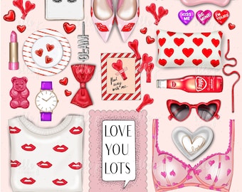 Love You Lots Clipart Bundle /Planner Clipart / Bullet Journal Clipart / Printable stickers