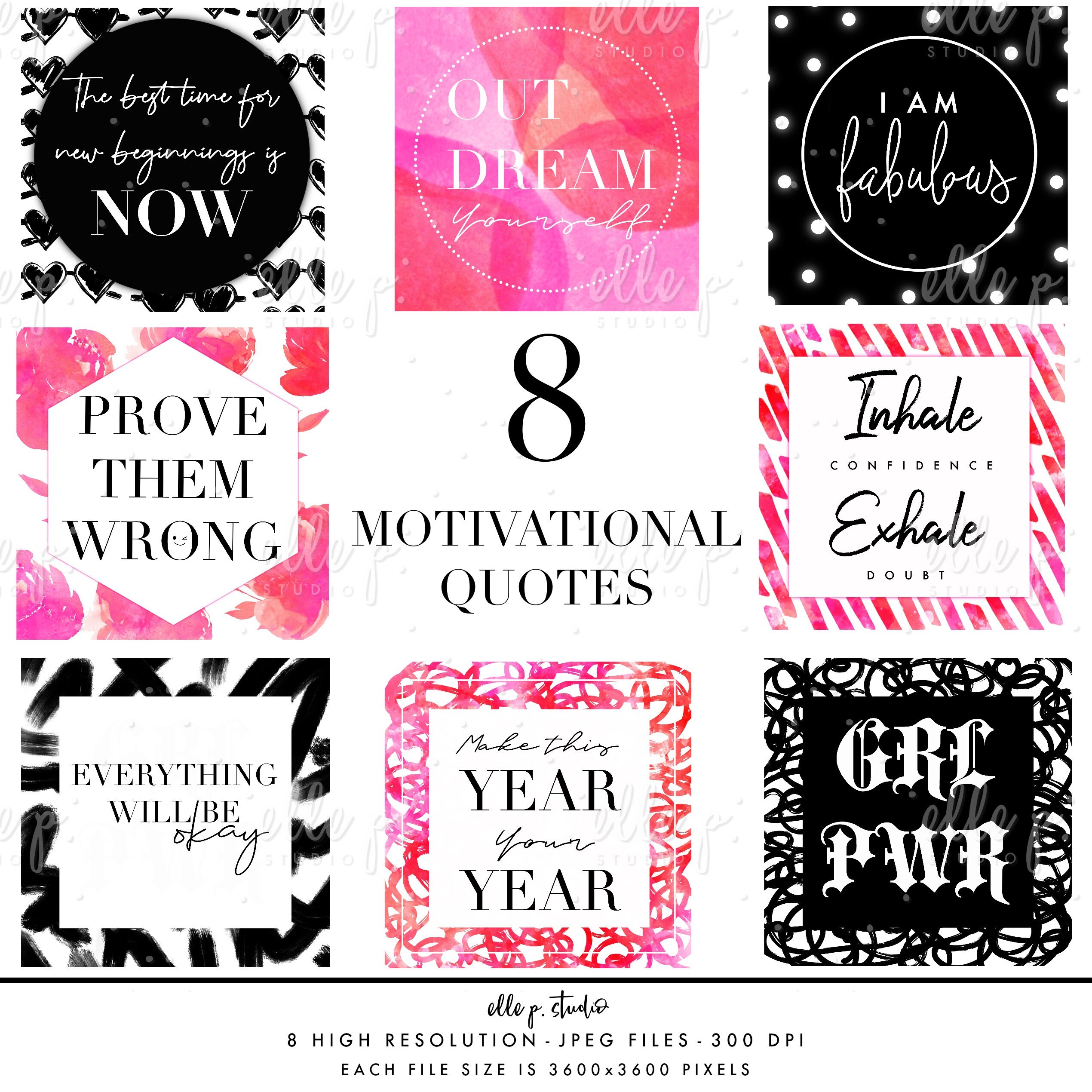 8 Motivational Quotes Quotes Digital Planner Box Stickers Etsy