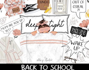 Back To School Mommy Edition Clipart Bundle /Planner Clipart / Bullet Journal Clipart / Printables