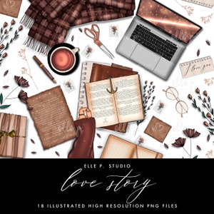 Love Story Clipart Bundle /Planner Clipart / Bullet Journal Clipart / Printable stickers