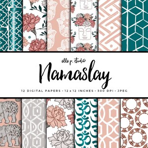 Namaslay Digital Paper Set / Digital Scrapbook Paper / Illustrated Paper / Fashion Paper / Wallpaper/Backdrop - Not Seamless