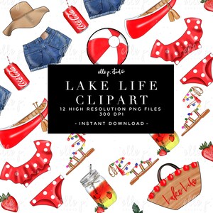 Lake Life Clipart Thema / Sommer Clipart Bundle /12 hochauflösende Dateien enthalten!