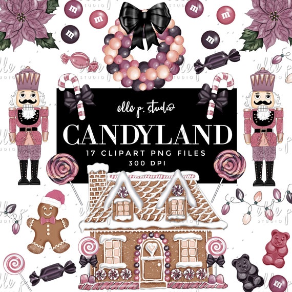 Candyland Clipart Bundle /Planner Clipart Bundle / Holiday Clipart / Winter Clipart / Candy Clipart / Gingerbread House Clipart