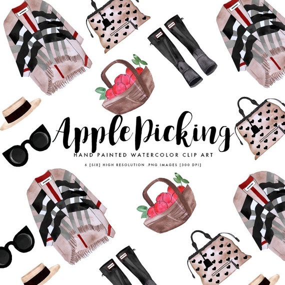 FALL ESSENTIALS Clipart Bundle Apple Picking Clipart Themed Clipart  Fashion Clipart