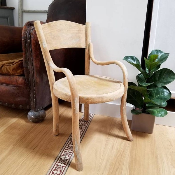 Français Chaise d'enfant fischel vintage bistrot