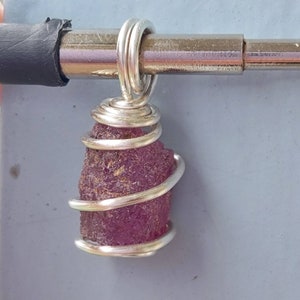 Ruby Natural Silver Wrap Pendant #3