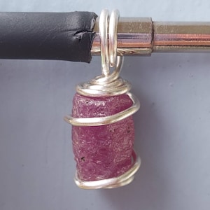 Ruby Natural Silver Wrap Pendant #4