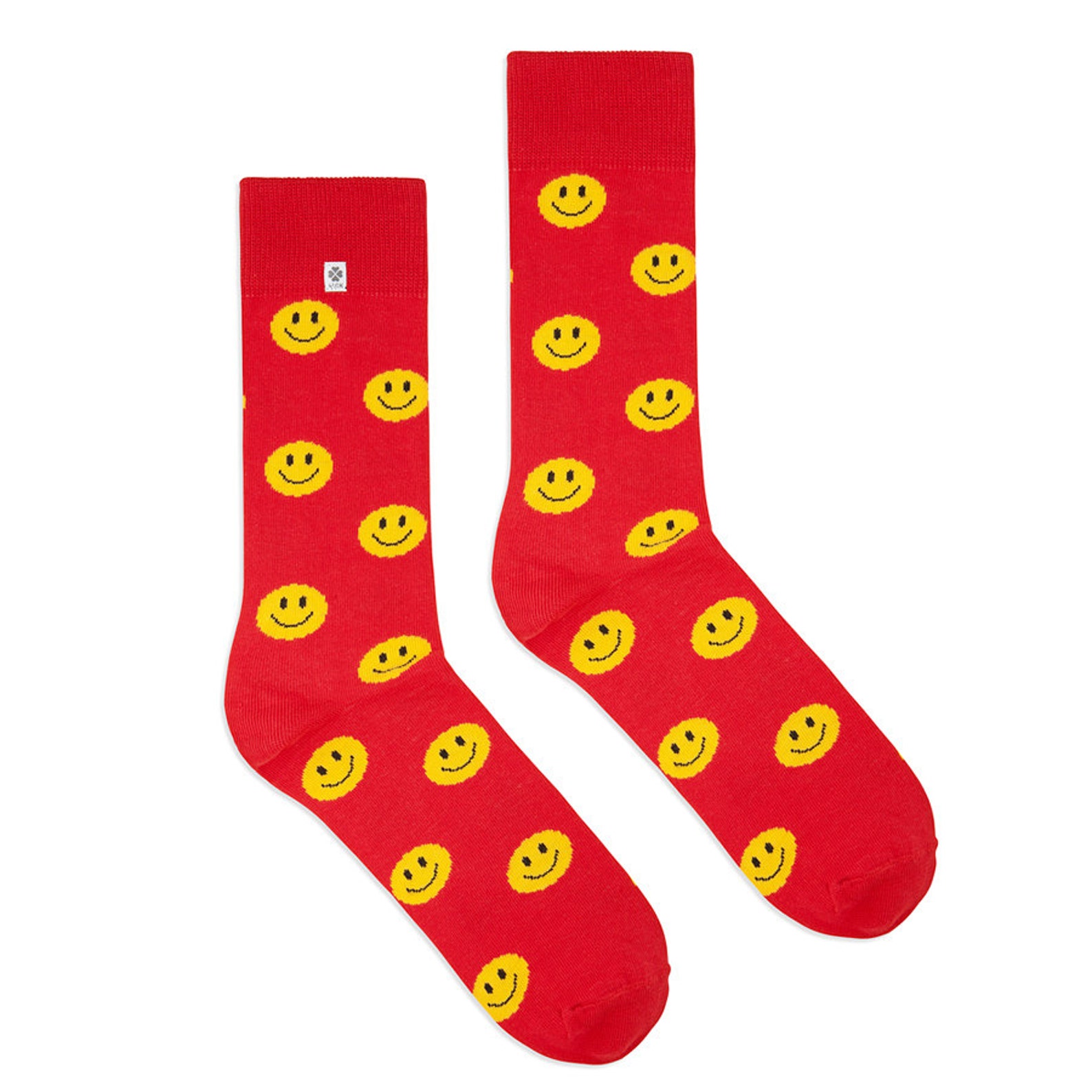 Red Socks With Smile Emoticon Emoji Etsy