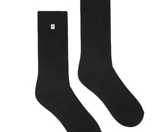 Elegant bamboo black shiny socks