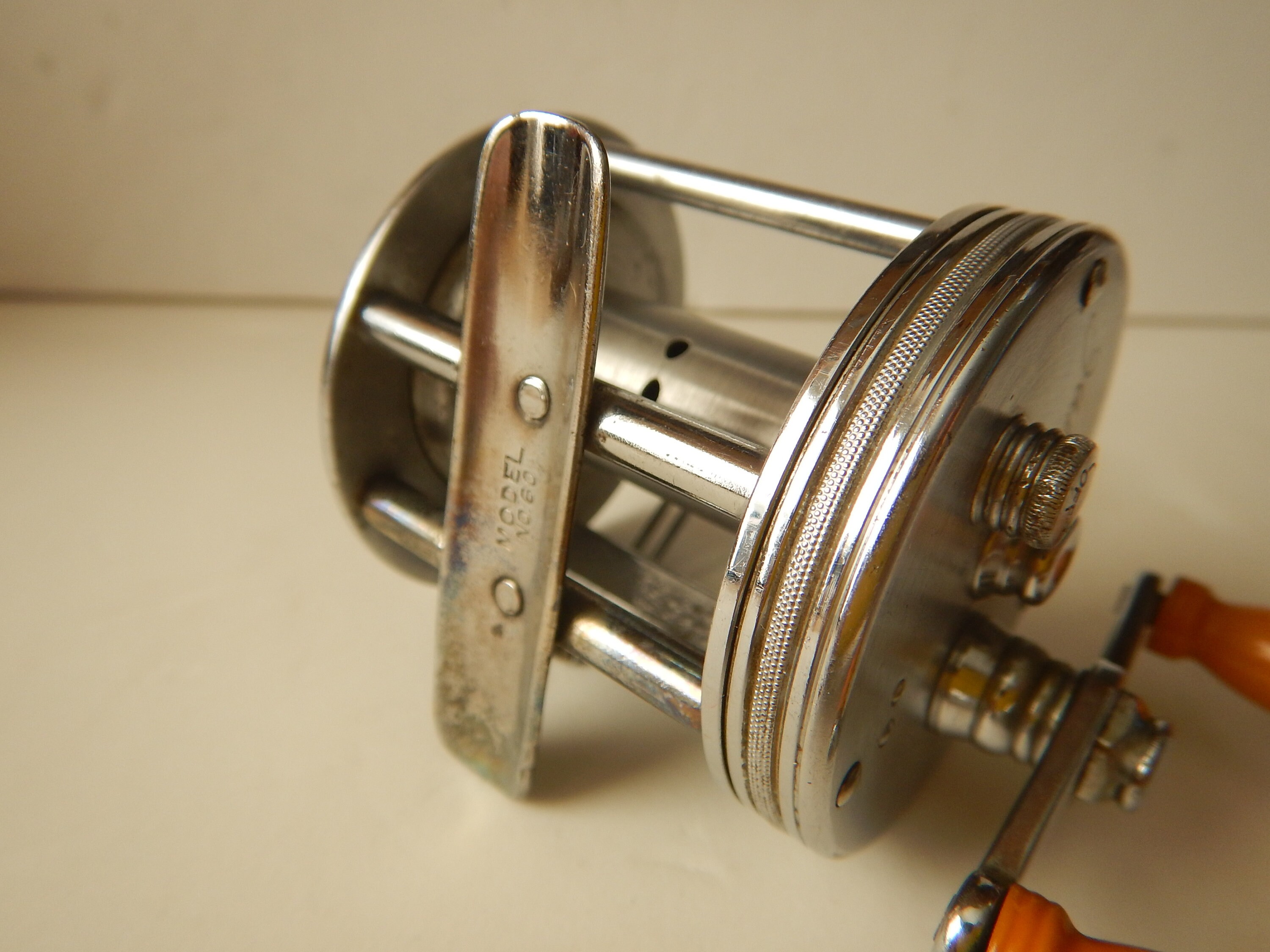 Vintage J. A Coxe model 60 casting fishing reel. Circa