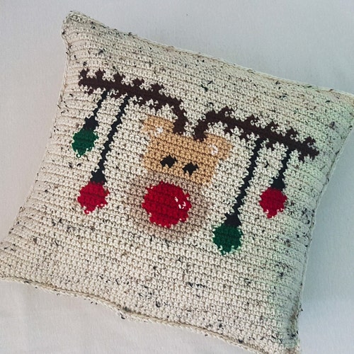 Reindeer Christmas Pillow Pattern | Etsy