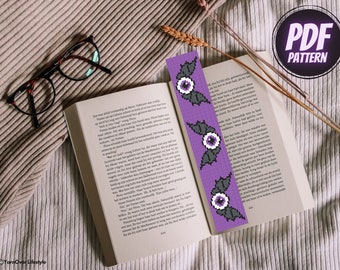 Halloween Bat Bookmark Embroidery PDF Pattern