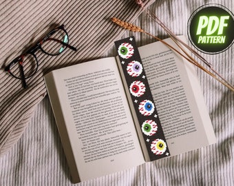 Eyes Halloween Bookmark Embroidery Cross Stitch PDF Pattern