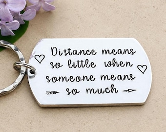 Long Distance Gift, Hand Stamped Relationship Gift