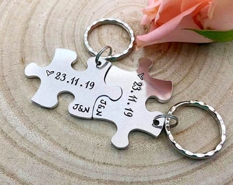 Wedding Puzzle Mam Anniversary personalised Jigsaw keyring Valentine,Partner