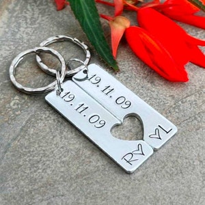 Couples Keyring, Personalised Special Date Gift, Relationship, Wedding, Anniversary, Valentine's Gift image 5