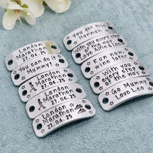 London Marathon Gift, Personalised Trainer Tags, Running Shoe Tag, Motivational Sports Gift