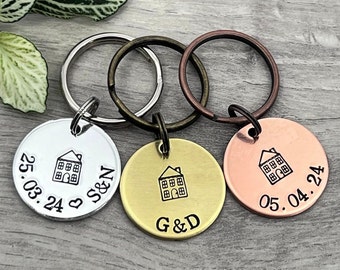 New Home Keyring, Our First Home Tag, Personalised Housewarming Moving in Gift