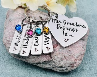 Grandma Birthstone Keyring, This Grandma Belongs To Personalised Mother's Day Gift