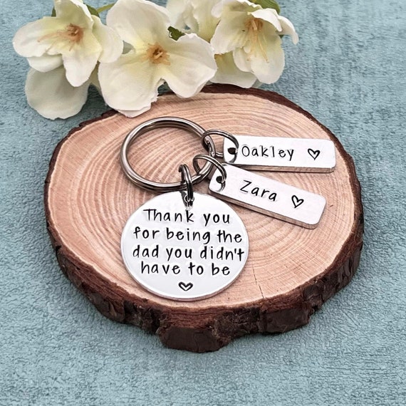 Stepdad Gift, Personalised Stepdad Keyring, Personalised Father's Day Gift