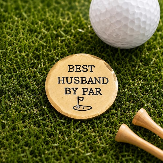 ラウンド用品・アクセサリー Square golf  edition Personalised Brass Golf Ball Marker, 21st Anniversary Gift for